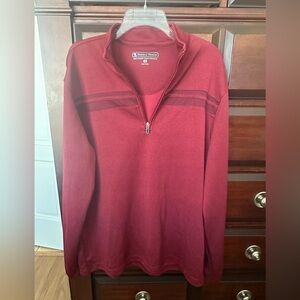 Men's XL Golf Pebble Beach Dry Luxe Performance 1/4 Zip Pullover Burgundy Red